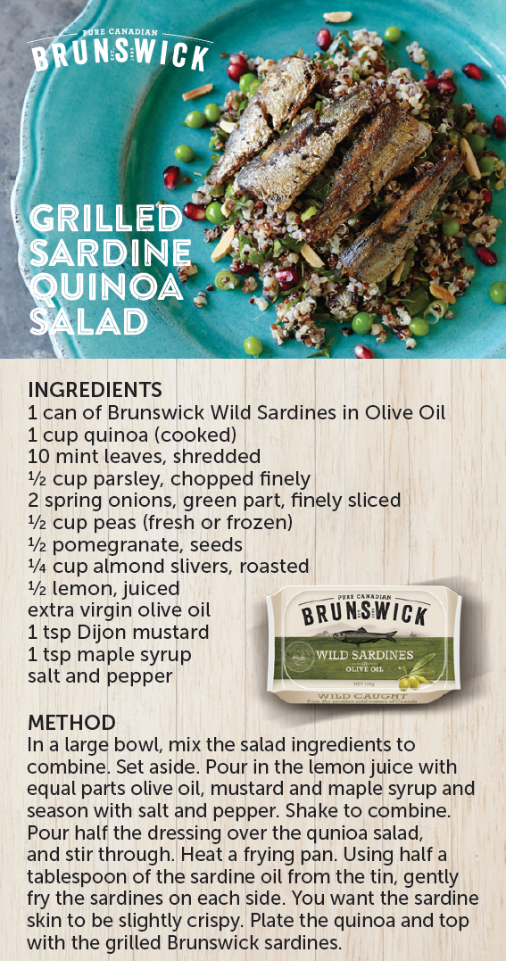 Grilled Sardine Quinoa Salad